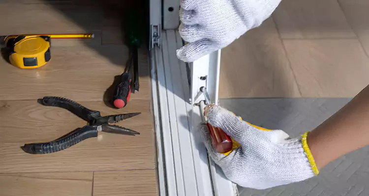 Backyard Sliding Door Track Repair in Delray Beach, FL